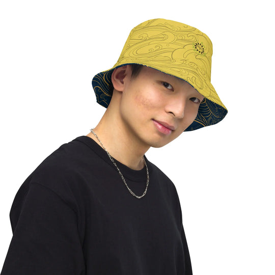 "Ocean One" - Golden Waves - reversible Bucket Hat - Pfresh