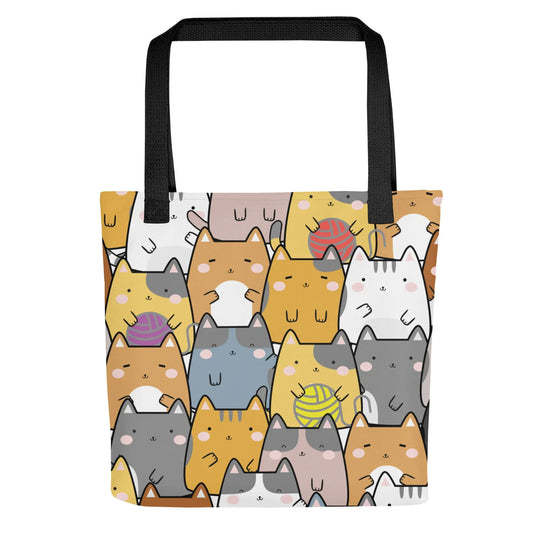 "Mixed Cats" - Tote bag 15"x15" - Pfresh