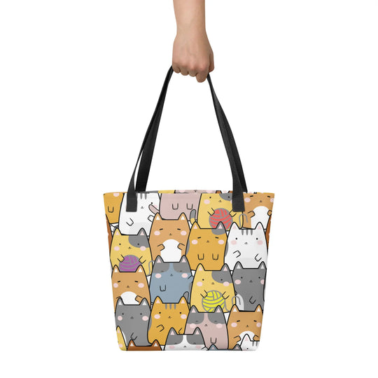 "Mixed Cats" - Tote bag 15"x15" - Pfresh