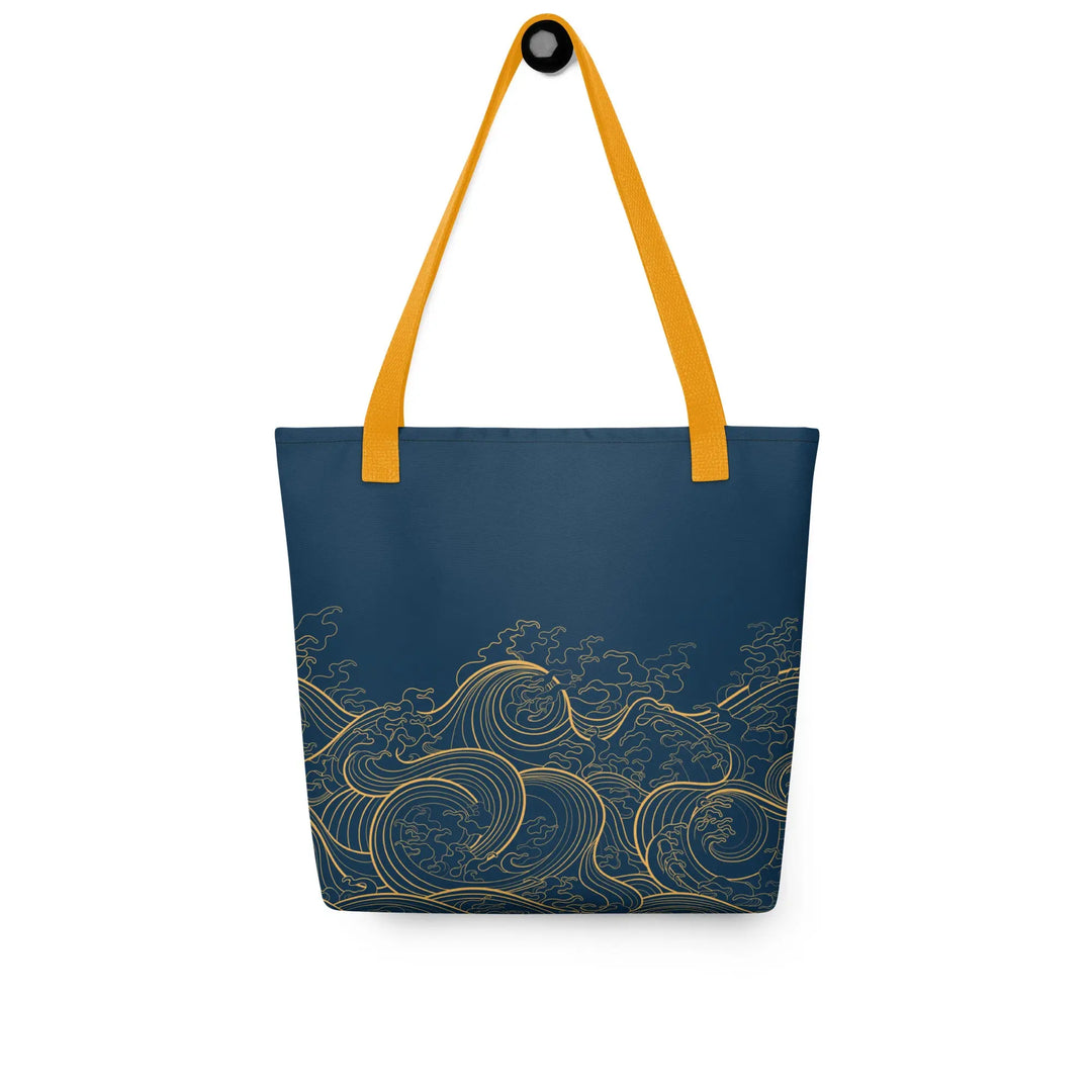 "Ocean One" - Golden Waves - Small Tote Bag 15"x15" - Pfresh