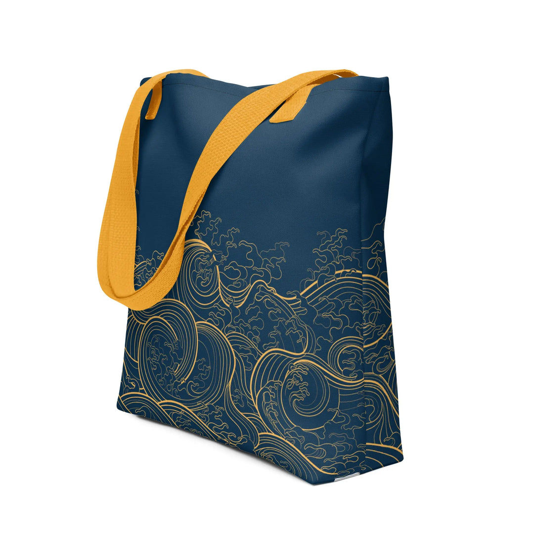 "Ocean One" - Golden Waves - Small Tote Bag 15"x15" - Pfresh