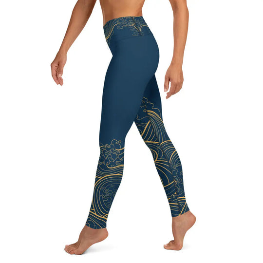 "Ocean One" Golden Waves - Leggings - Pfresh