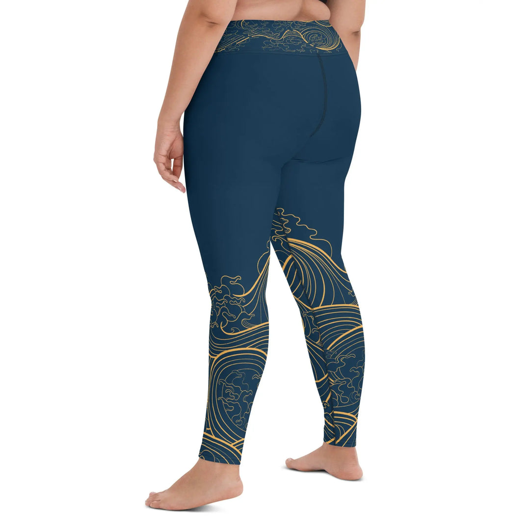 "Ocean One" Golden Waves - Leggings - Pfresh