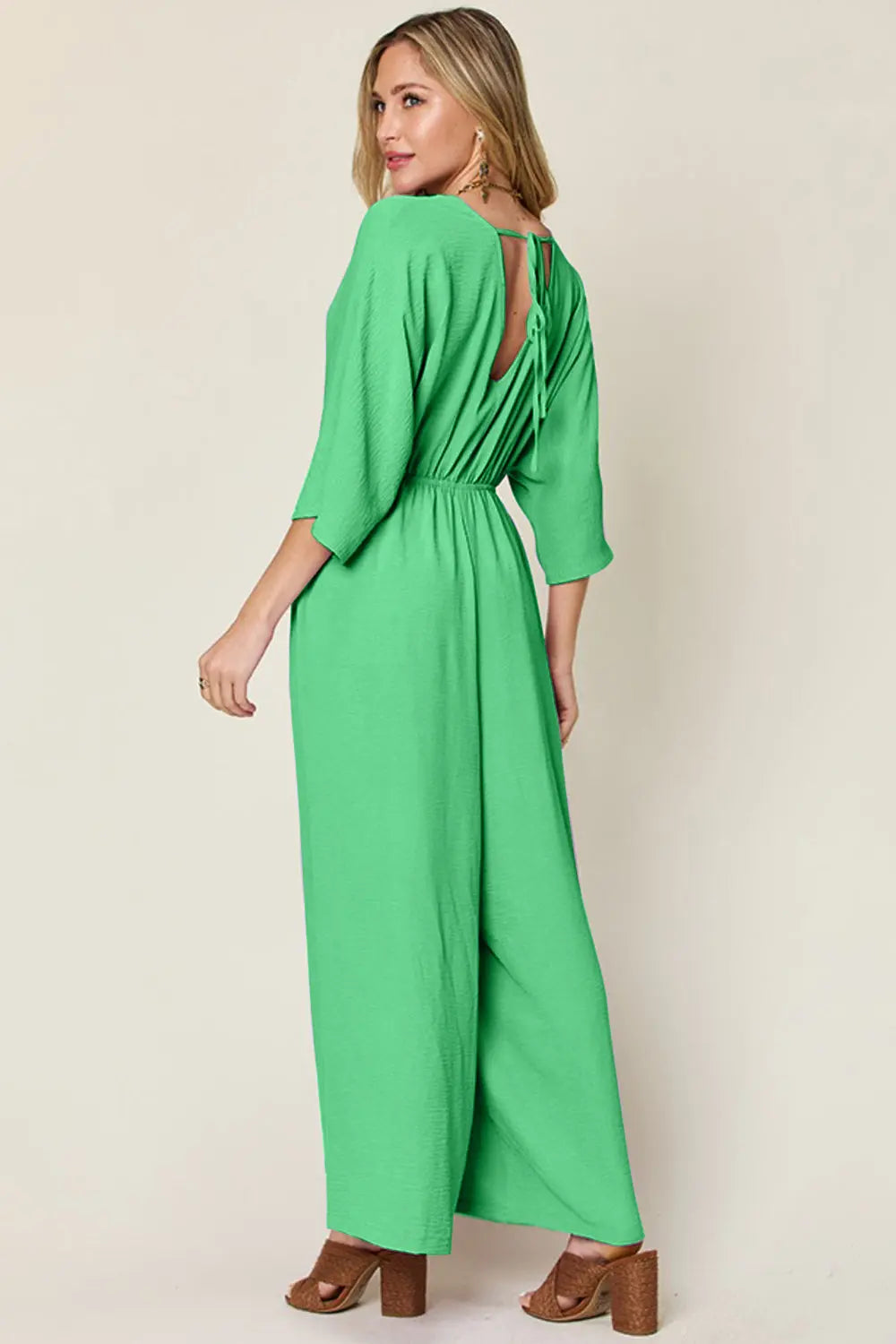 Double Take - Full Size - Surplice Wide Leg - Jumpsuit with Pockets - Pfresh