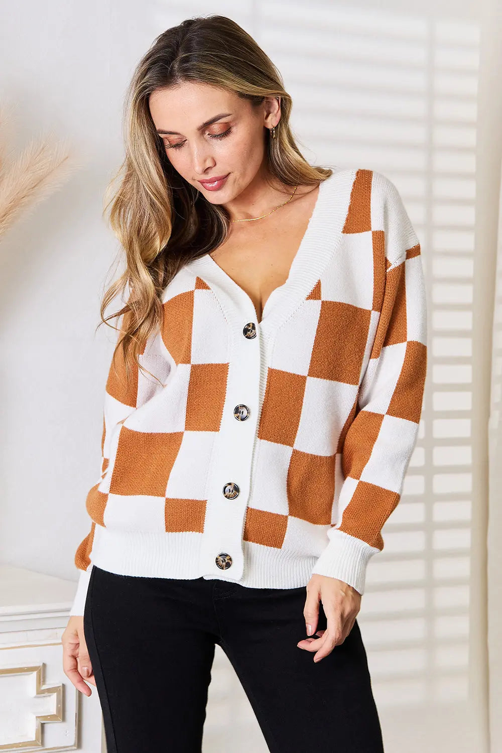 Checker Pattern Sweater - Pfresh