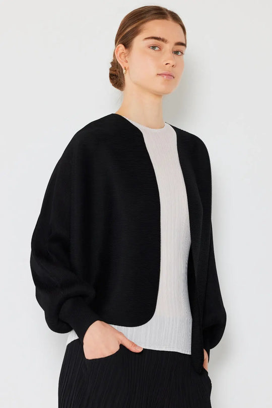 Marina West Swim - Rib Pleated Puff Sleeve - Bolero Cardigan - Pfresh