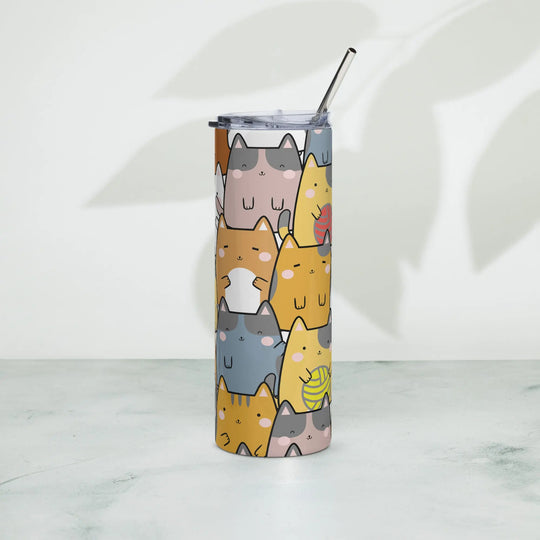 "Mixed Cats" - Stainless steel tumbler - Pfresh