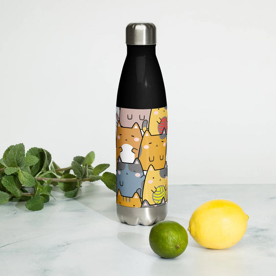 "Mixed Cats" - Stainless steel water bottle - Pfresh