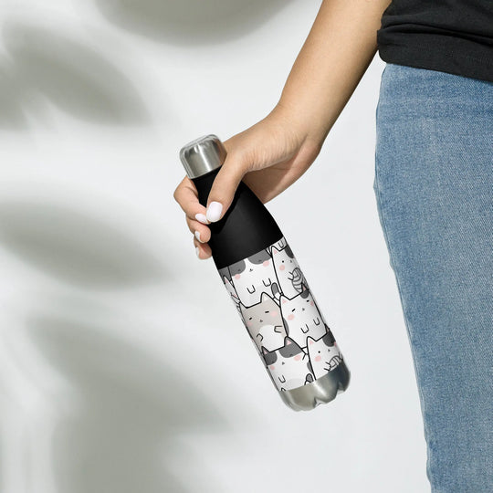 "Vanilla Licorice Cats" - Stainless steel water bottle - Pfresh