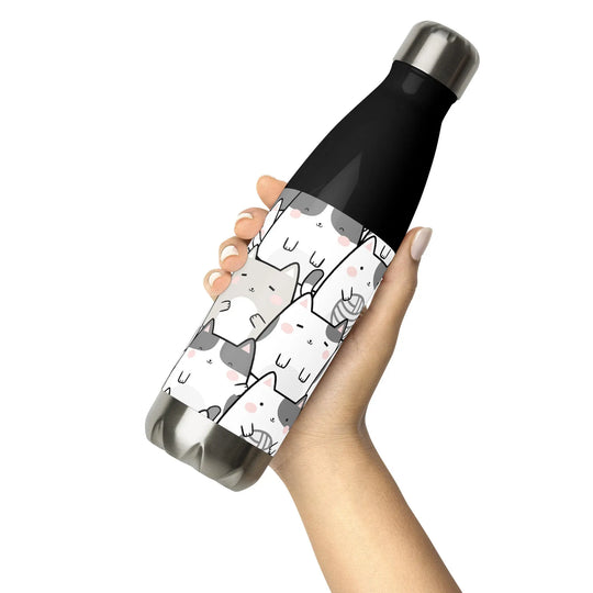 "Vanilla Licorice Cats" - Stainless steel water bottle - Pfresh