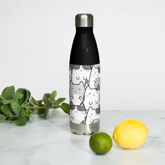 "Vanilla Licorice Cats" - Stainless steel water bottle - Pfresh