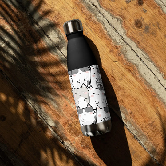 "Vanilla Licorice Cats" - Stainless steel water bottle - Pfresh