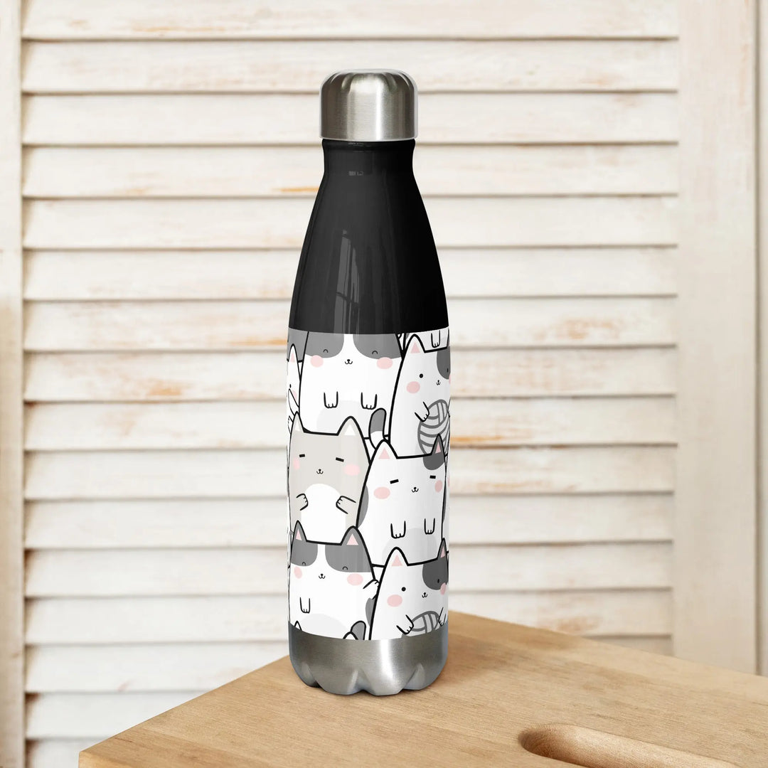 "Vanilla Licorice Cats" - Stainless steel water bottle - Pfresh