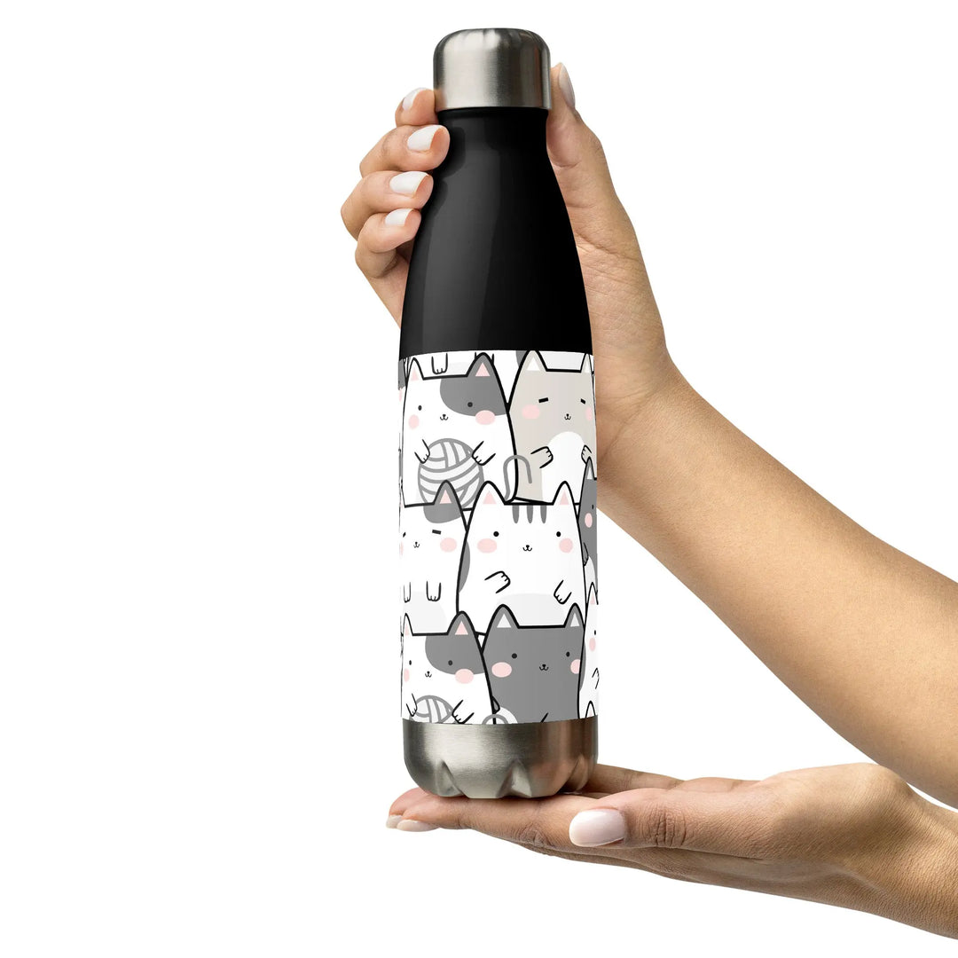 "Vanilla Licorice Cats" - Stainless steel water bottle - Pfresh