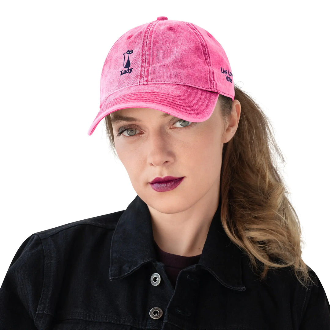 "Cat Lady" - "Live Love Vote"  Baseball Cap - Pfresh