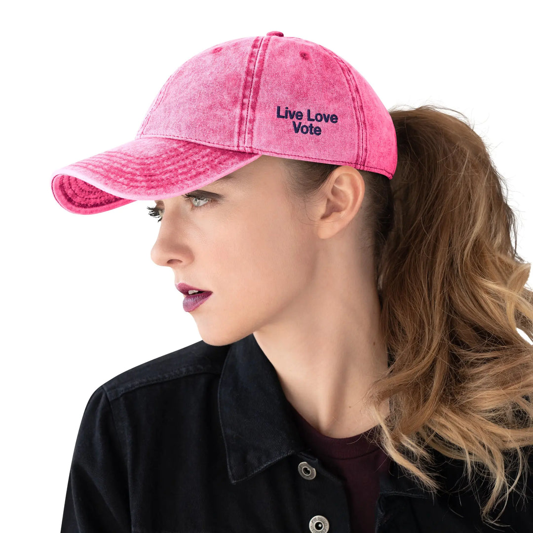 "Cat Lady" - "Live Love Vote"  Baseball Cap - Pfresh